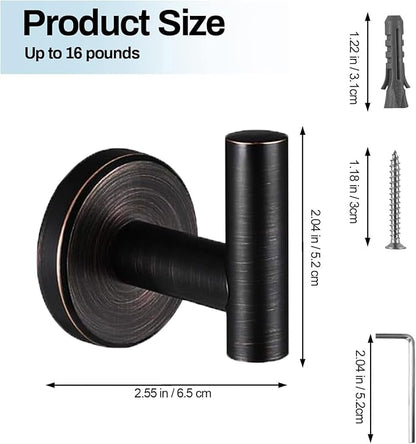 Kruodop Towel Hooks for Bathroom,4 Packs Wall Mount Towel Holder,Black Matte Wall Robe Hook,Stainless Steel Heavy Duty Door Hanger Towel Hook for Kitchen, Bedroom,Hotel,Pool,Coats - Red Bronze