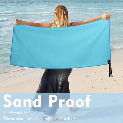 Microfiber Travel Towel, Soft Lightweight Quick Dry Towel, Super Absorbent Compact Travel & Sports & Beach Towels for Camping, Backpack, Gym, Swimming, Yoga, Hiking (M:20"×40" -MarineBlue)