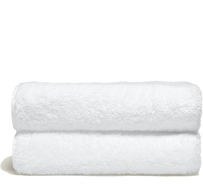 Italic Ultraplush 100% Australian Cotton Hand Towels - Set of 2 Luxury Hand Towels, Ultra Soft and Highly Absorbent 800GSM Towels for Bathroom,Shower, Hotel, and Spa (White)
