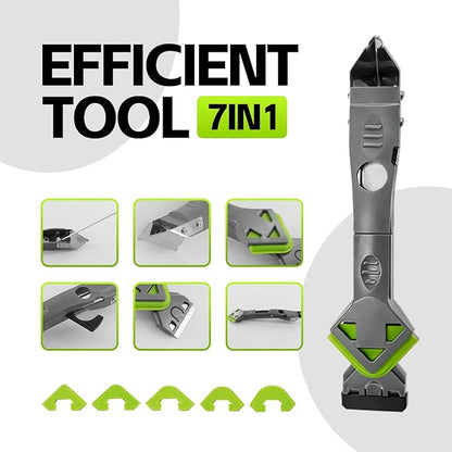 7 in 1 Upgraded Silicone Caulking Tool Kit; Multifunctional Caulk Removal Tools Set,Professional Caulk Scraper Tool for Sealant,Grout and Silicone Smoothing,Silicone Remover for Home Renovation