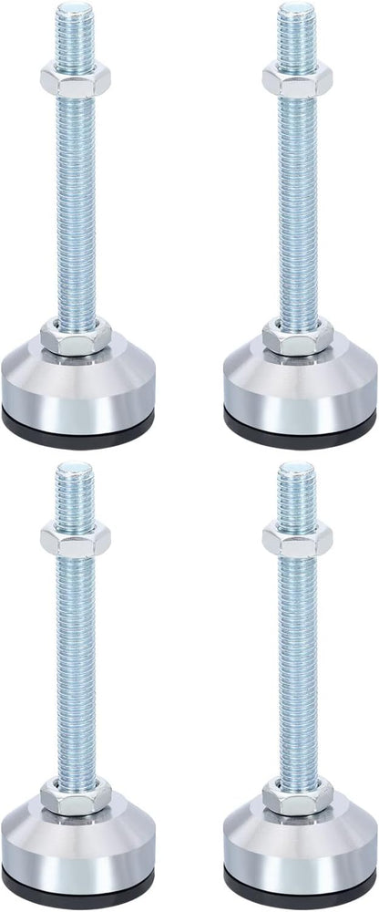 PATIKIL Furniture Leveling Feet 2" Dia Base M12 Thread, 4 Pcs Carbon Steel Adjustable Threaded Furniture Leveler Screw on Leg Leveler with Pads for Desk Chair Cabinet, Black