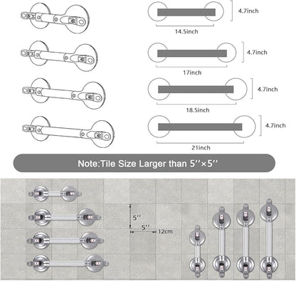 21inch Upgrade Suction Shower Grab Bar, Portable Shower Handle Bar Suction Grip Bar Bathtub Handle with Strong Hold Suction Cup Fitting and Rapid Release for Bathroom(Max Capacity :300lb