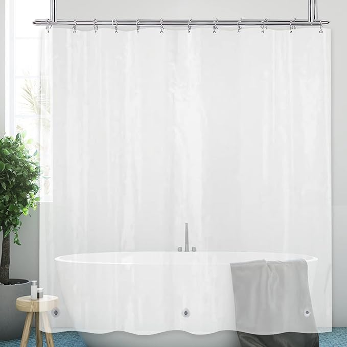 YISURE Clawfoot Tub Extra Long 78 Inch Shower Curtain, Wrap Around Clear Shower Curtain Liner 180x78 inch with 6 Bottom Magnets PEVA Extra Wide Bathtub Curtain for Bathroom Vintage Freestanding Tub