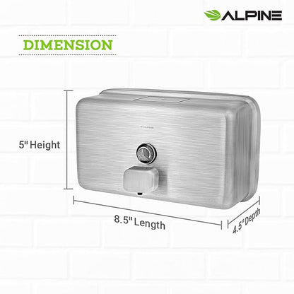 Alpine Wall Mounted Stainless Steel Liquid Soap Dispenser
