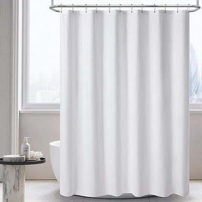 120GSM Ultimate Waterproof Fabric Shower Curtain Liner - TPU Lamination Technology with 3 Magnets,Machine Washable,71x78 Inch Soft Cloth Shower Curtain or Shower Liner,for Bathroom(White)