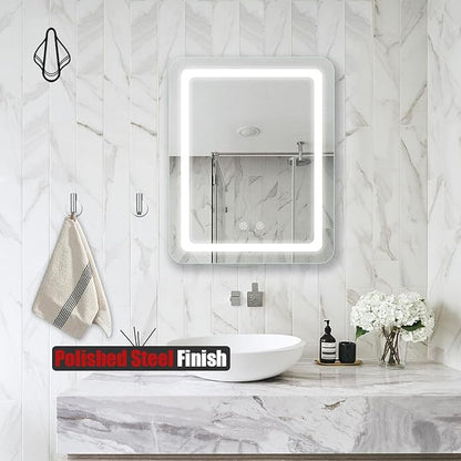 JQK Self Adhesive Towel Hook Chrome, No Drill Stick on Coat Robe Clothes Wall Hook for Bathroom Kitchen Garage 4 Pack, 304 Stainless Steel Polished Steel, ATH110-CH-P4