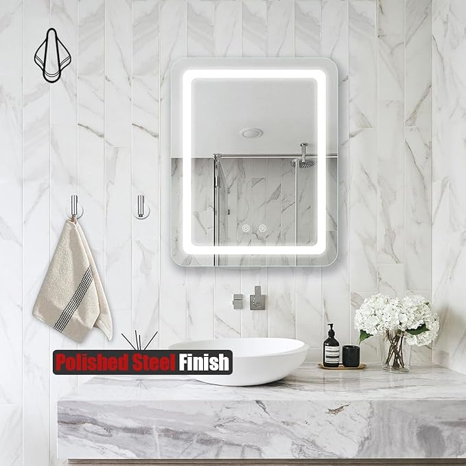 JQK Self Adhesive Towel Hook Chrome, No Drill Stick on Coat Robe Clothes Wall Hook for Bathroom Kitchen Garage 2 Pack, 304 Stainless Steel Polished Steel, ATH110-CH-P2