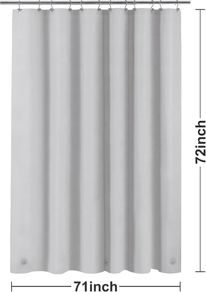Barossa Design Shower Curtain Liner - Premium PEVA, BPA & PVC Free, No Chemical Smell, Lightweight Standard Size Shower Curtain with 3 Magnets, Metal Grommets -Silver Gray