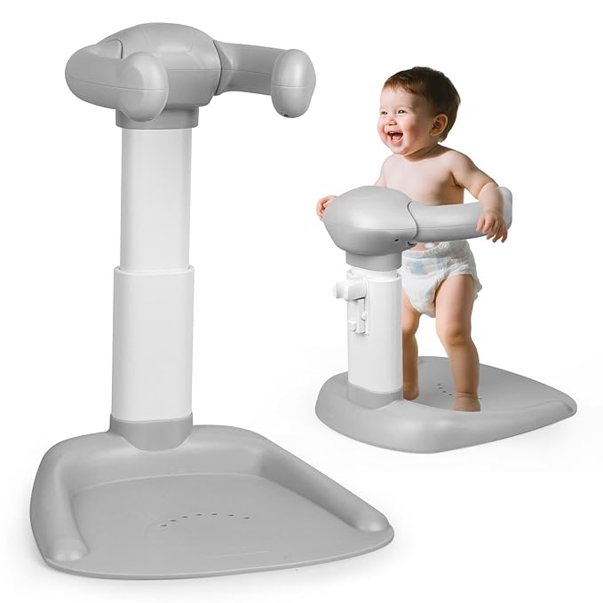 Adjustable Baby Bath Stand with Anti-Slip Base, Sturdy Baby Stand Up Shower, Huggable Bear Stand Bath Support for Babies 6 Months & up, Easy to Install | Anti-Pinch & Dumping, Mothers Hands-Free