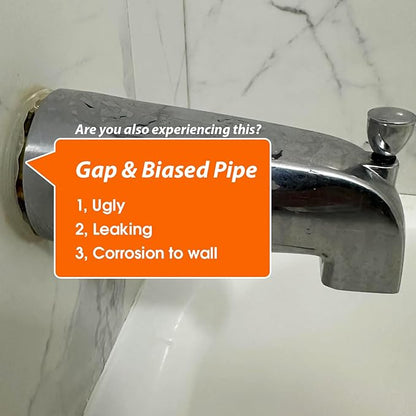 1/4" Thick SUS304 Tub Spout Cover Ring, Bathtub Faucet Surround Sealing Spacer Plate, Bath Shower Remodel Trim Faceplate Gasket (Chrome)