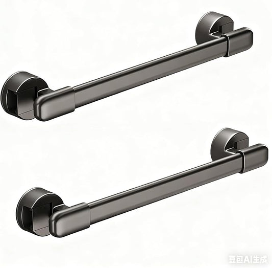 Suction Cup Grab bar for Shower，Suction Grab Bars for Showers，Bathroom Shower Grab Bar, Suction Cup Mount, Removable Shower Grab Bar, Gray, 2PCS