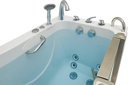 Ella Royal 32"x52" Acrylic Hydro Massage Walk-In Bathtub with Right Inward Swing Door, Heated Seat, 5 Piece Fast Fill Faucet, 2" Dual Drain