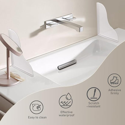 Shower Splash Guard Kit, Large Splash Guards for Bathtub Waterproof Self-Adhesive Shower Corner Guards to Keep Water in Shower or Bath, Pack of 2 (9.1 x 7.1 inches)