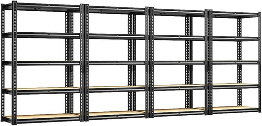REIBII Storage Shelves 2020LBS Garage Shelving Heavy Duty Metal Shelving 5 Tier Metal Shelf for Garage Pantry Closet Kitchen Basement 28" W x 12" D x 59.8" H, 4 Pack