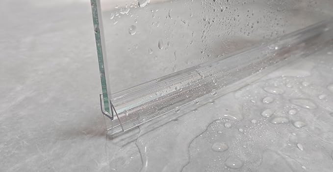 Shower Door Bottom Seal Strip 36 inch Frameless Shower Sweep for 3/8" (10mm) Thick Glass Ultra Clear Polycarbonate - Single Pack