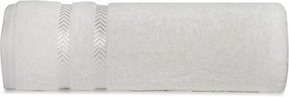 CASA COPENHAGEN Ember, 500 GSM, 27x55 Inches Large Bath Towels, Set of 4 Towels, Super Soft and Absorbent, Egyptian Cotton Towels for Bathroom & Shower - Light Grey +White +Black +Dark Grey