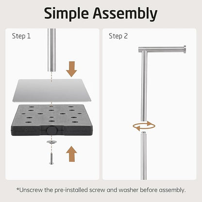 KES Freestanding Toilet Paper Holder Stand Bathroom Toilet Paper Storage Stainless Steel Brushed Steel, BPH286S1A-2