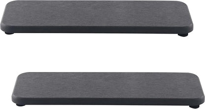 2 Pcs Water Absorbing Stone Trays, Kitchen/Bathroom Sink Soap Dish, Diatomite Tray Used for Hand Soap & Cosmetic Bottles in The Modern Home, 3.54" W x 9" L, Dark Gray