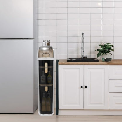 Bathroom Floor Cabinet, Narrow Bathroom Storage Cabinet, Mobile and No Installation Required, Perfect for Small Space Laundry Rooms, Toilet Areas and Living Room Gaps