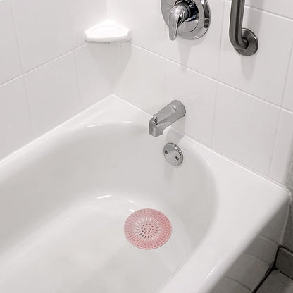Gotega Bathroom Sink Drain Strainers, Hair Catcher Shower Drain Covers Protector, Flexible TPR Material, Multiple Colors for Bathroom Tub Shower and Sink Hair Trap Garbage Disposal Parts, 5 Pack