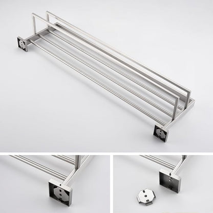 KOKOSIRI Towel Rack 32-Inch Bathroom Towel Shelves with Double Towel Bars SUS304 Stainless Steel Wall Mounted, Brushed Nickel B6003BR-L32