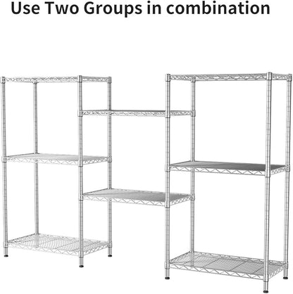 SINGAYE 4 Shelves Adjustable Storage Shelf Wire Shelving Rack Bathroom Standing Units Laundry Room Organization for Kitchen Office Bathroom Organizers Metal Pantry 14" D x 24" W x 48" H Gray
