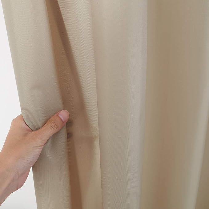 CAROMIO Hotel Quality 100% Waterproof Fabric Shower Curtain or Liner with Magnets for Bathroom, 72 x 72 inches, Tan