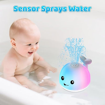 Baby Bath Toys for Kids Ages 1-3 & Babies 6-12 Months, Light Up Whale Sprinkler Water Toys for Infant Toddlers 1 2 3 Year Old Boys Girls Christmas Stocking Stuffers Birthday Gifts Newborn Essentials