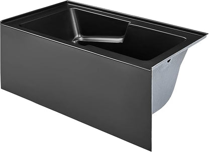 Voltaire 54 in. x 30 in. Acrylic Matte Black, Alcove, Integral, Right-Hand Drain, Apron Bathtub