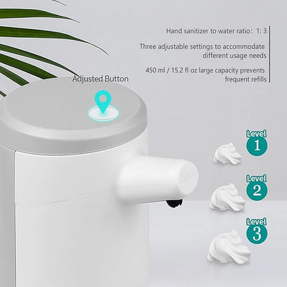 Automatic Soap Dispenser Touchless 15.2oz with Smart Sensor, USB Rechargeable, Hands Free Soap Dispenser for Bathroom & Kitchen