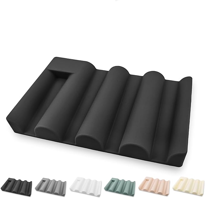 Soap Dish for Shower, Bathroom & Kitchen – Non-Slip, Self-Draining Design to Keep Soap Dry, Extend Soap Life – Easy to Clean, Compact & Durable (Black, 1 pcs)