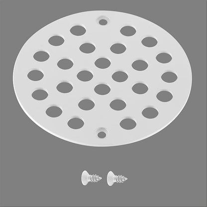 4-Inch Screw-in Shower Strainer Drain Cover Replacement Floor Strainer(White)