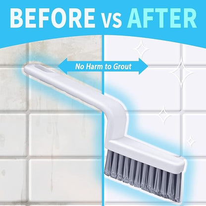 Grout Cleaner Brush,Hard Bristle Grout Cleaning Brushes Scrubber for Tile Floors Bathroom Shower, Black, 3 Pieces