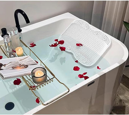 Bath Pillow Non Slip Spa Bathtub Head & Neck Rest Support, Headrest with Soft 4D Mesh Fabric, Permeable Quick Drying Air Mesh Tub Pillow with 8 Suction Cups Fits Any Tubs, Soft & Relaxing