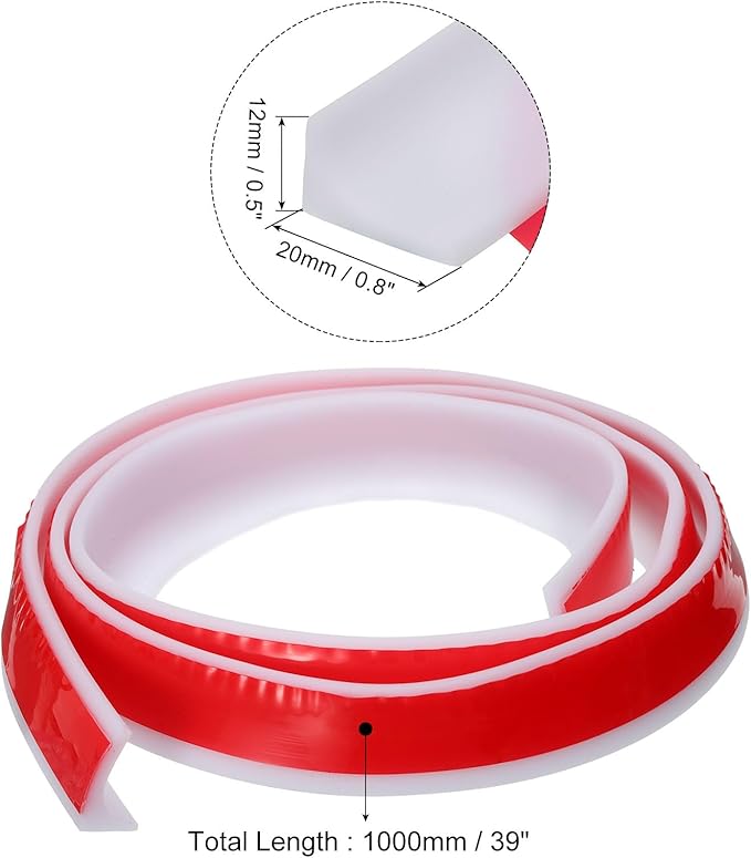 uxcell 39 Inch Collapsible Shower Barrier Stopper Water Splash Guard Blocker 39"Lx0.8"Wx0.5"H for Bathroom Kitchen Wet and Dry Separation, White