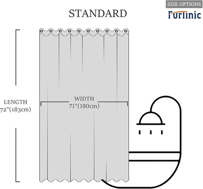 Furlinic No Hook Beige Shower Curtain,Polyester Fabric Bathroom Curtains with 10 Split Grommets,Waterproof & Machine Washable,Standard Size,72x72 Inch