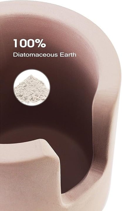 Stone Sponge Holder for Countertop Organizer, Quick Dry Diatomite Sponge Holder, Diatomaceous Earth Sponge Caddy, Absorbent Face Sponge Stand, Large Brown