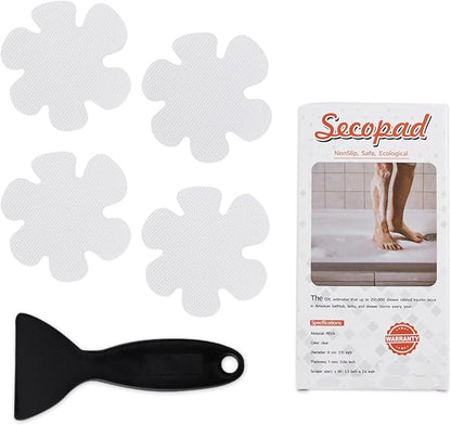 Non-Slip Bathtub Stickers Safety Bathroom Tubs Showers Treads Adhesive Decals Scraper (White Snowflake)
