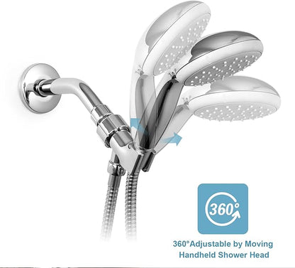 OFFO Shower Head Holder for Handheld Shower Head, Adjustable Shower Arm Mount for Connecting Shower Arm and Shower Hose, 1/2 Inch IPS Female Inlet and Male Outlet, Chrome Finish