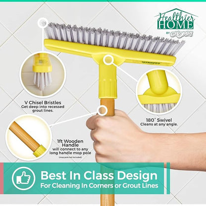 CHOMP! Grout Cleaner Bundle, Includes Grout Brush, Refreshes Grout and Removes Stains on Tile Floors and Bathroom Walls & Kitchens (4 Pack Set)