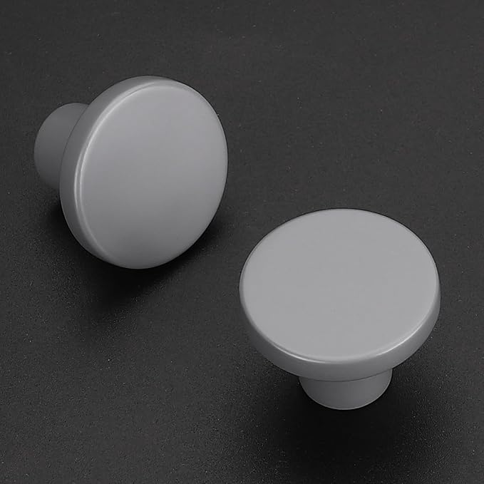 Ravinte 5 Pack Cabinet Knobs Grey Kitchen Cabinet Knobs Round Dresser Drawer Pulls Closet Door Pulls 1-1/5 Inch