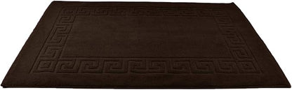 DAN RIVER Greek Cotton Bath Mats Set of 2 – Not a Bathroom Rug, Ultra Soft, Highly Absorbent & Machine Washable Bath Mat Towel for Bathroom Floor Mat – Durable, Quick-Dry, 21x34 Inches, Brown
