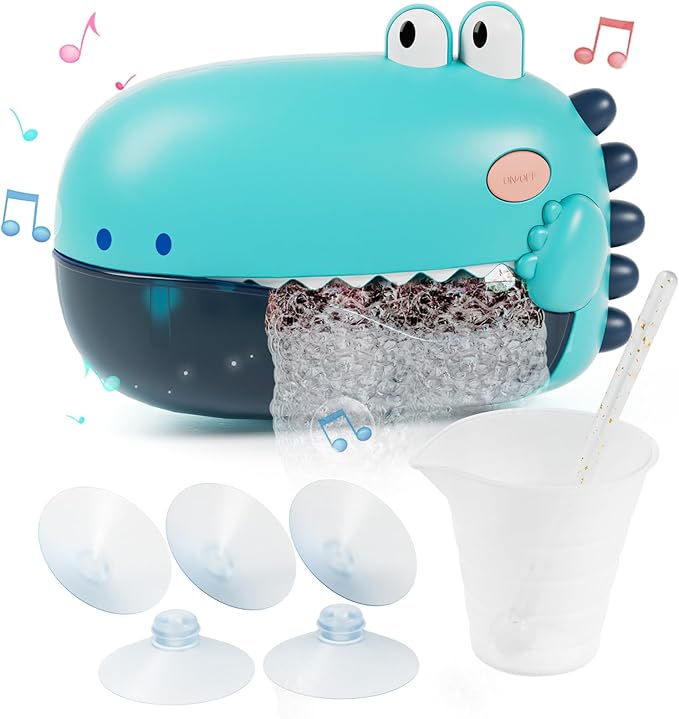 Lehoo Castle Toddler Bath Toys, Bath Bubble Machine, Dinosaur Bath Toys for Kids Ages 1-3, Bubble Maker for Bathtub, Toys for Boys Girls