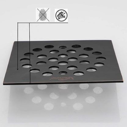 Square 4-1/4-inch Screw-in Shower Floor Drain Grate Strainer (Oil Rubbed Bronze)（Isn't Black）