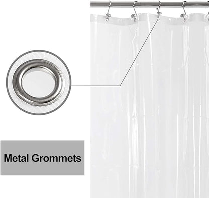 Barossa Design X-Long Shower Curtain Liner with 6 Magnets - 72" x 92", Waterproof PEVA Shower Liner for Bathroom, PVC Free, Metal Grommets - Clear, 72X92
