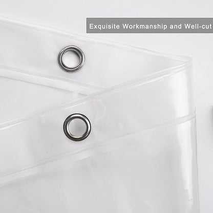 UFRIDAY Clear Shower Stall Curtain Liner 54 x 72inch, EVA Waterproof Weighted Clear Shower Liner with Magnets,Narrow Small Shower Curtain Liner 54 inch Wide for Bathroom or Window