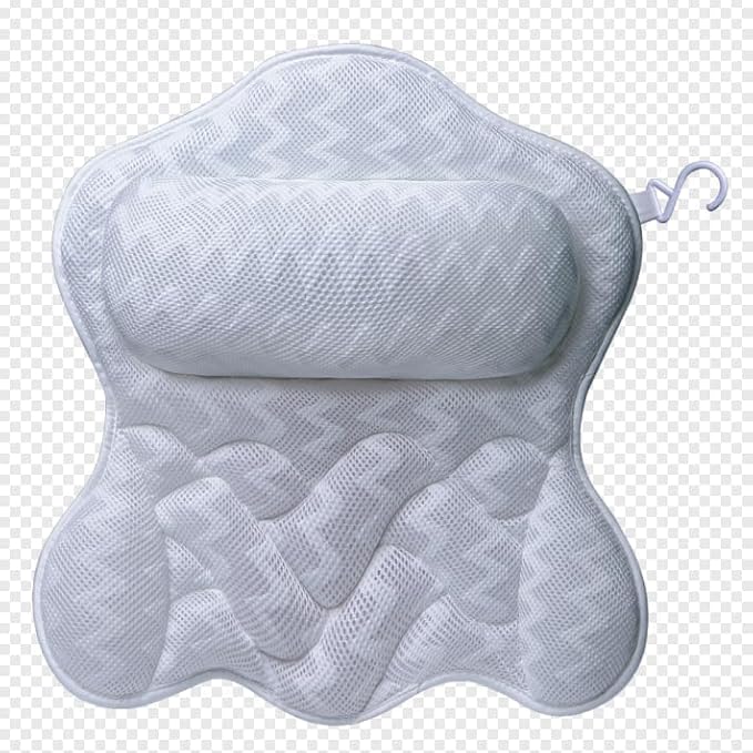 Bath Pillow for Tub,Bathtub Pillow,Bath Pillows for tub Neck and Back Support,4D Mesh Fabric Strong Suction Waterproof Relaxing Headrest,Bath Accessories Spa Gifts