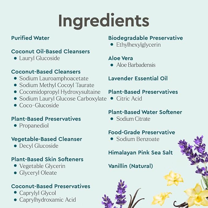Puracy Gel Hand Soap Clean Can Starter Set - Plant-Powered Natural Hand Soap As Seen on TikTok, Non-Toxic, Sulfate-Free Liquid Gel Handwash (Lavender & Vanilla, 14.4 fl oz)