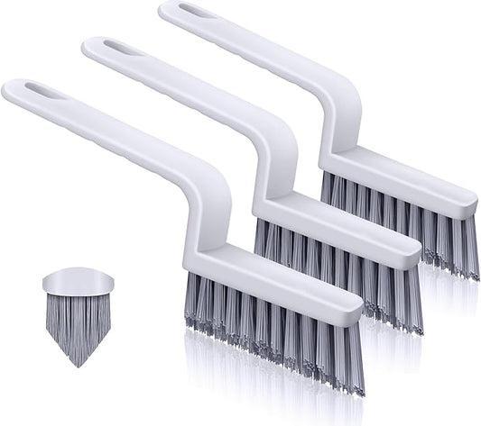 Grout Cleaner Brush,Hard Bristle Grout Cleaning Brushes Scrubber for Tile Floors Bathroom Shower, Black, 3 Pieces