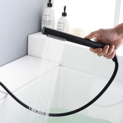 sumerain Black Roman Tub Faucet with Hand Shower High Flow Waterfall Spout with Diverter